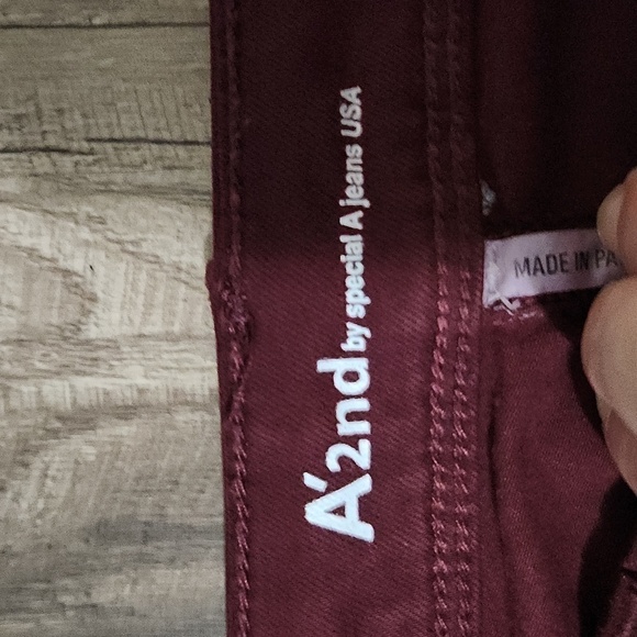 A' 2nd By Special A Ankle Skinny Jeans Burgundy Color Size 5 Juniors Inseam 28' - Picture 2 of 5